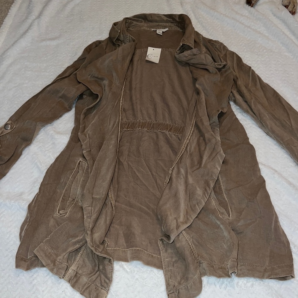 NWT Khaki long sleeve cover up size M